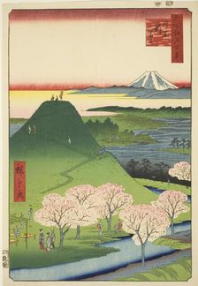 New Fuji, Meguro (Meguro Shin-Fuji), from the series "One Hundred Famous Views...", 1857. Creator: Ando Hiroshige