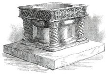 New Font for Easton Church, near Winchester, 1850. Creator: Unknown