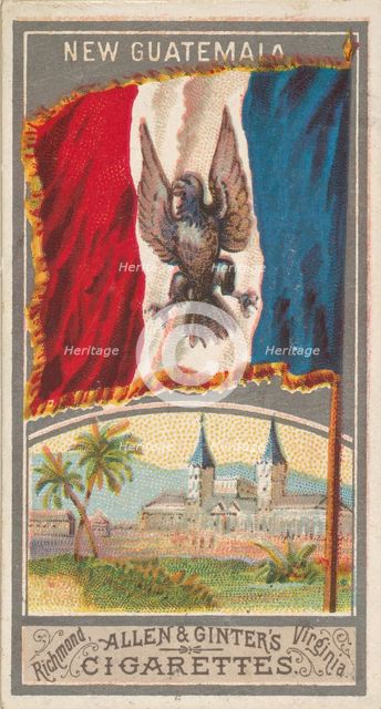 New Guatemala, from the City Flags series (N6) for Allen & Ginter Cigarettes Brands, 1887. Creator: Allen & Ginter.