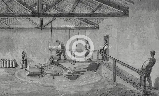 New gypsum mill, Montenegro system,  facilities of Messrs Rous,Vallecas, Madrid, Spain. 1883. Creator: Unknown.