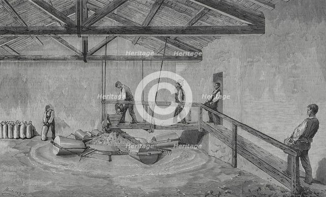 New gypsum mill, Montenegro system,  facilities of Messrs Rous,Vallecas, Madrid, Spain. 1883. Creator: Unknown.