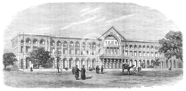 New hotel at Cairo, erected by the Oriental Hotels Company, 1871. Creator: Unknown.