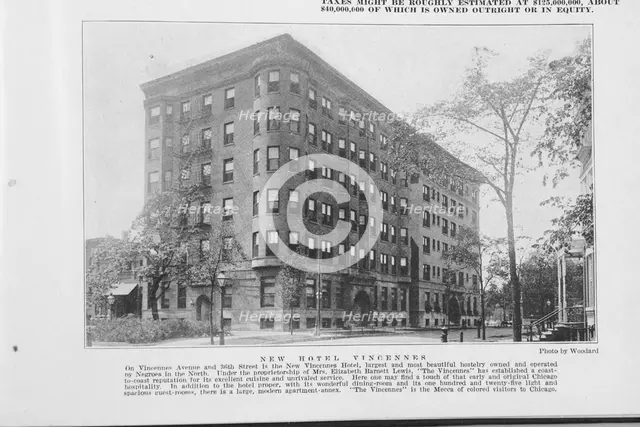 New Hotel Vincennes; On Vincennes Avenue and 36th Street is the New Vincennes Hotel, largest...,1925 Creator: Unknown.