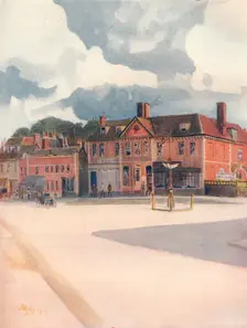 New Inn and High Street, Epsom, 1911, (1914). Artist: James S Ogilvy