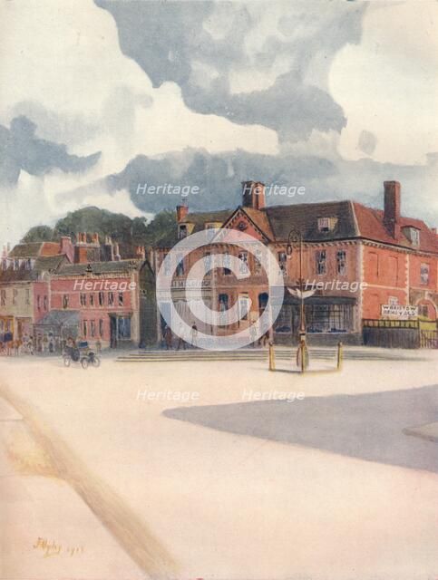 'New Inn and High Street, Epsom, 1911, (1914). Artist: James S Ogilvy.