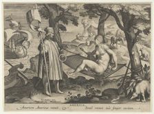 New Inventions of Modern Times [Nova Reperta], The Discovery of America, plate 1, ca. ..., ca. 1600. Creator: Theodoor Galle