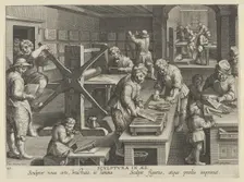 New Inventions of Modern Times [Nova Reperta], The Invention of Copper Engraving, plat..., ca. 1600. Creator: Jan Collaert I