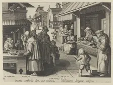 New Inventions of Modern Times [Nova Reperta], The Invention of Eyeglasses, plate 15, ..., ca. 1600. Creator: Jan Collaert I