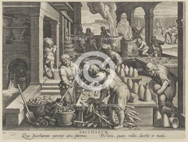 New Inventions of Modern Times [Nova Reperta], The Invention of Sugar Refinery, plate ..., ca. 1600. Creator: Jan Collaert I.