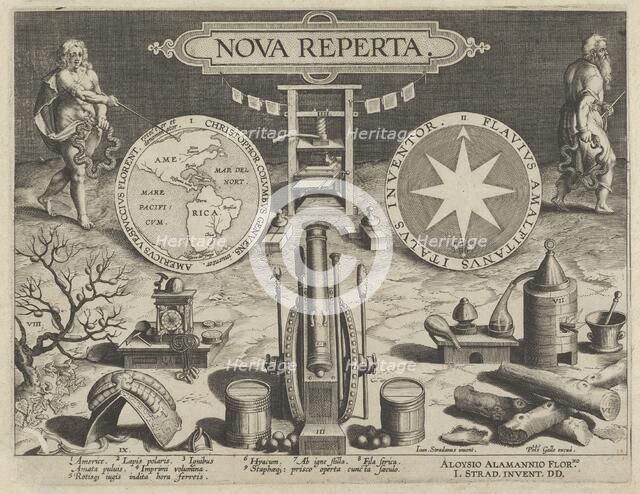 New Inventions of Modern Times [Nova Reperta], Title Plate, ca. 1600. Creator: Jan Collaert I.