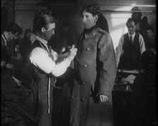 New Irish Recruits Being Kitted Out With Uniform, 1922. Creator: British Pathe Ltd