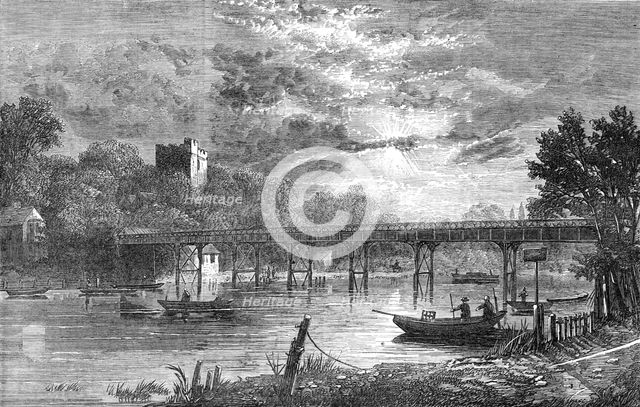 New iron bridge over the Thames at Cookham, 1868. Creator: Unknown.