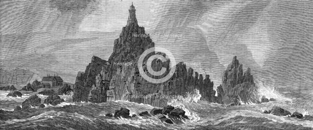 New lighthouse, Corbiere Rocks, Jersey, 1874. Creator: Unknown.