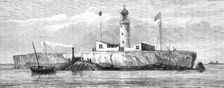 New lighthouse on the Brothers Rocks, Red Sea, 1883. Creator: Unknown