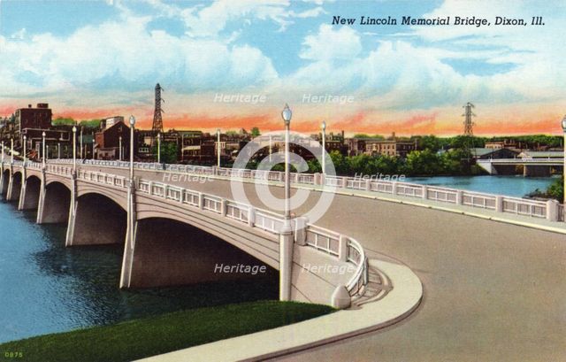 New Lincoln Memorial Bridge, Dixon, Illinois, USA, 1940. Artist: Unknown