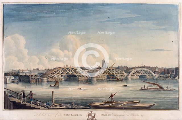 New London Bridge, London, 1827. Artist: G Yates