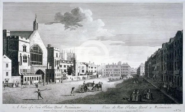 New Palace Yard, Palace of Westminster, London, c1750. Artist: John Boydell