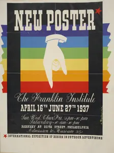 New poster. The Franklin institute, c1937. Creator: Alexey Vyacheslavovich Brodovitch