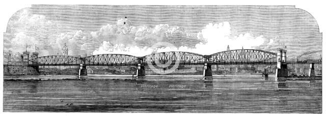 New railway-bridge over the Rhine, near Mayence, 1862. Creator: Unknown.