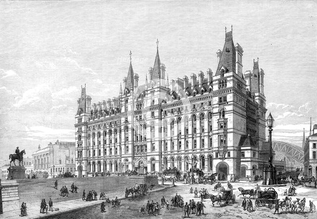 New railway hotel at the London and North-Western Terminus, Lime-Street, Liverpool, 1870. Creator: Unknown.