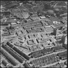 New residential housing under construction around Carlton Place, Leeds, 1974. Creator: Aerofilms