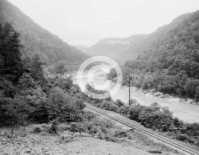 New River canyon, west of Nuttall Station, W. Va., c.between 1910 and 1920. Creator: Unknown.
