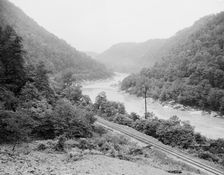 New River canyon, west of Nuttall Station, W. Va., c.between 1910 and 1920. Creator: Unknown