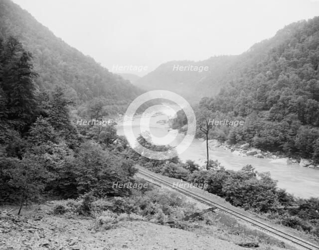 New River canyon, west of Nuttall Station, W. Va., c.between 1910 and 1920. Creator: Unknown.