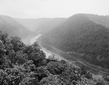 New River canyon, east from Fayette, W. Va., c.between 1910 and 1920. Creator: Unknown