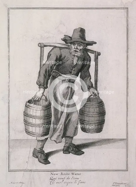 'New River Water', Cries of London, (c1688?). Artist: Anon