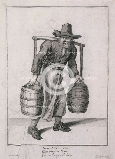 'New River Water', Cries of London, (c1688?). Artist: Anon