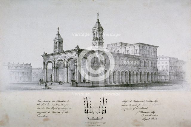 New Royal Exchange, City of London, 1839.       Artist: Anon