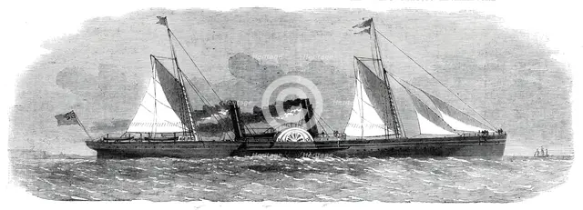 New steam-ship "Giraffe" for the Glasgow and Belfast Royal Mail line, 1860. Creator: Unknown.