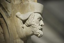 New stone carving on the Chapter House of Westminster Abbey, London, 2009. Creator: Historic England Staff Photographer