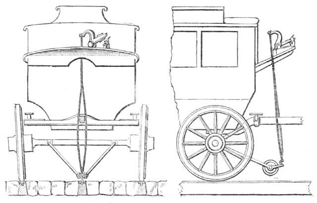 New street railway at Manchester, with omnibus perambulator, 1861. Creator: Unknown.
