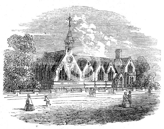 New schools at Long Ashton, near Bristol, 1862. Creator: Unknown.