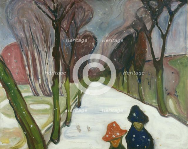 New Snow in the Avenue. Artist: Munch, Edvard (1863-1944)