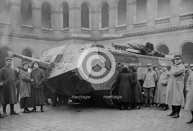 New type French Tank, camouflaged, 1917 or 1918. Creator: Bain News Service.
