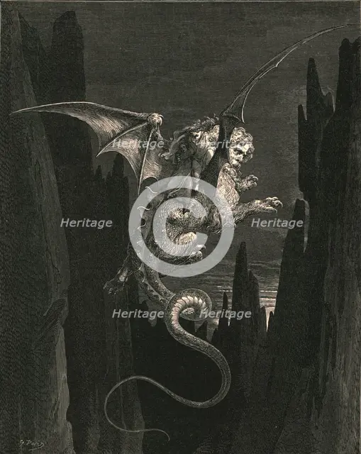 'New terror I conceived at the steep plunge', c1890.  Creator: Gustave Doré.