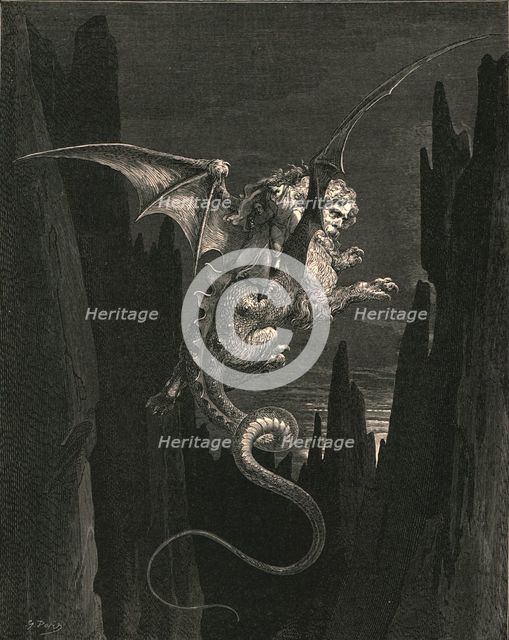 'New terror I conceived at the steep plunge', c1890.  Creator: Gustave Doré.