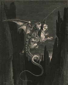 New terror I conceived at the steep plunge c1890. Creator: Gustave Doré