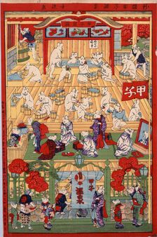 New: The mouse bath, 1882. Creator: Kunisada III (Kunimasa IV), Utagawa (1848-1920)