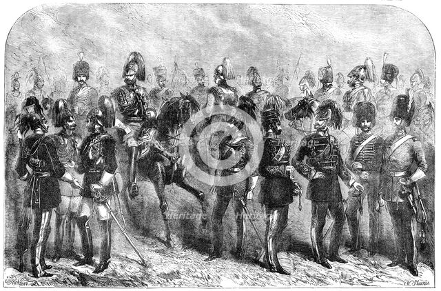 New Uniforms of the British Cavalry, 1856.  Creator: Charles William Sheeres.
