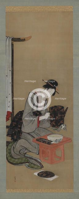 New Year Custom: Makeup on the New Year Morning, Edo period, ca. 1806-1811. Creator: Hokusai.