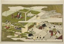 New Year at Court, from the illustrated kyoka anthology "The Young God..., Japan, New Year, 1789. Creator: Kitagawa Utamaro