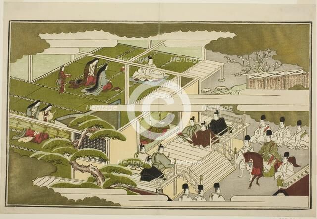 New Year at Court, from the illustrated kyoka anthology "The Young God..., Japan, New Year, 1789. Creator: Kitagawa Utamaro.