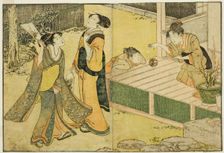 New Year Games of Shuttlecock, Battledore, and Hand Ball, from the illustrated book "Pictu..., 1801. Creator: Kitagawa Utamaro