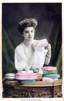 New Year Gift, French Postcard, c1900
