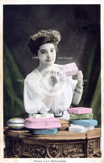 New Year Gift, French Postcard, c1900. Artist: Unknown