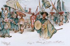 New Year parade, Singapore, 1898. Creator: Christian Wilhelm Allers